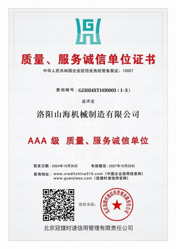 質(zhì)量、服務(wù)誠信單位證書